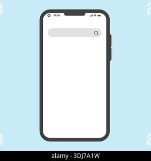 Smartphone-Vektor-Illustration mit leerem Bildschirm, modernes Mobiltelefon-Symbol-Design für App, UI, Technologie, Kommunikation und digitale Konzepte Stock Vektor