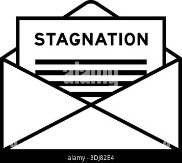 Briefumschlag und Buchstaben mit Stagnation als Überschrift Stock Vektor