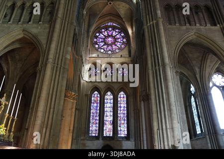 Cathédrale Notre-Dame de Reims, cathédrale de style gothique, ville de Reims, Département de la Marne, Frankreich Stockfoto
