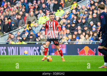 Sunderland AFC-Kapitän Granit Xhaka im Kampf gegen Everton in der dritten Runde des FA Cups. Stockfoto