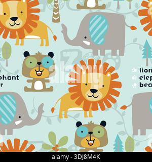 Niedliches, nahtloses Muster für Kinder im Textil-Design. Stock Vektor