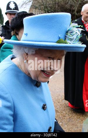 KÖNIGIN ELIZABETH BESUCHT DIE KIRCHE IN WEST NEWTON IM FEBRUAR 2020 Stockfoto