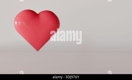 3D-Rendering mit rotem Hochglanz und weißem Hintergrund Stockfoto
