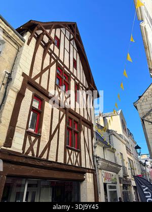 Fachwerkhaus in Chinon, Loire-Tal, Frankreich Stockfoto