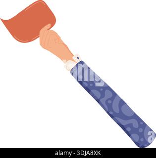 Erhöhte Zeichentrickhand Mit Flagge Stock Vektor