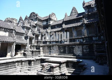 Erkunden Sie die Ruinen von Angkor Wat in der Nähe von Siem Reap Stockfoto