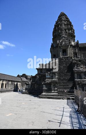 Erkunden Sie die Ruinen von Angkor Wat in der Nähe von Siem Reap Stockfoto