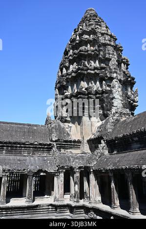 Erkunden Sie die Ruinen von Angkor Wat in der Nähe von Siem Reap Stockfoto