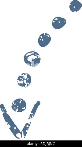 Symbol mit blauem Pfeil. Illustration im Kritzelstil der KI-Schnittstelle Stock Vektor