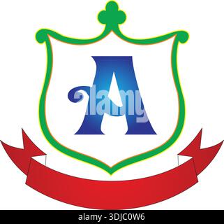 Elegantes Logo mit Buchstabe A Wappen und Abzeichen für eine luxuriöse Markenidentität Stock Vektor