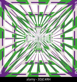 Buntes Labyrinth. Grüner violetter Vektor. Geometrische Gitterstruktur. Raffinierte abstrakte Textur. EPS 10. Stock Vektor