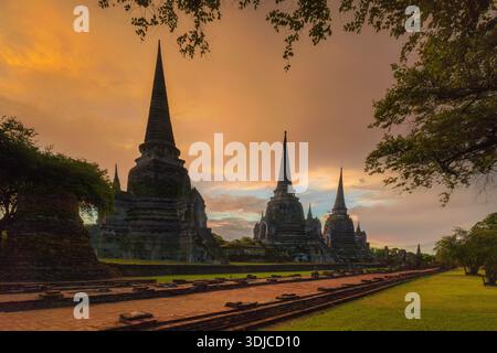 Wat Phra Si Sanphet Tempel auf dem Gelände des alten Königspalastes, Ayutthaya Historical Park, Ayutthaya, Thailand Stockfoto