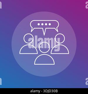 Symbol für Gruppen-Chat. Diskussionssymbol für Personen. Sprechblasenvektor. Element Kommunikationsforum. Stock Vektor