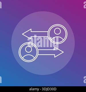 Symbol für Austauschprozess. Datenübertragungssymbol. Personen tauschen Vektor aus. Informationsfluss-Element. Stock Vektor