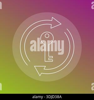 Symbol zum Zurücksetzen des Kennworts. Symbol für Schlüsselzyklus. Greifen Sie auf Vektor neu laden zu. Sicherheitszeichen zum Entsperren. Stock Vektor