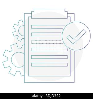 Symbol für professionelles Projektdokument. Symbol für erfolgreiche Verwaltungsliste. Business Vector-Bericht. Bericht über den beruflichen Fortschritt. Stock Vektor