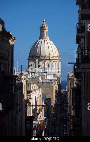 Basilika unserer Lieben Frau von Mount Carmel Kirche, Valletta, Malta Stockfoto