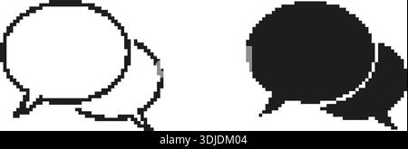 Symbolsatz Für Pixelbilder Mit Sprechblasen. Sammlung Von Symbolen Für Kommunikation, Messaging Und Unterhaltung. Designelemente Der Chat-Schnittstelle. Isolierter Vektor Stock Vektor