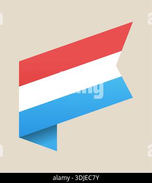 Flagge Luxemburgs Vektor als modernes Bandbanner für patriotische Veranstaltungen und nationales Feiertagsgrafik dargestellt. Stock Vektor