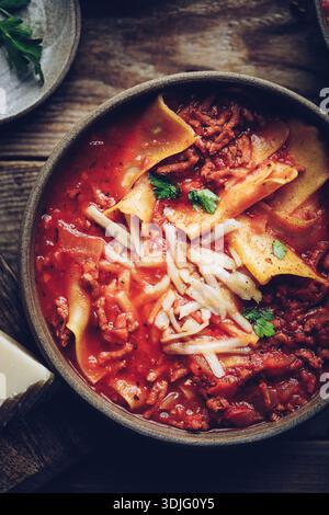 Lasagnesuppe Stockfoto