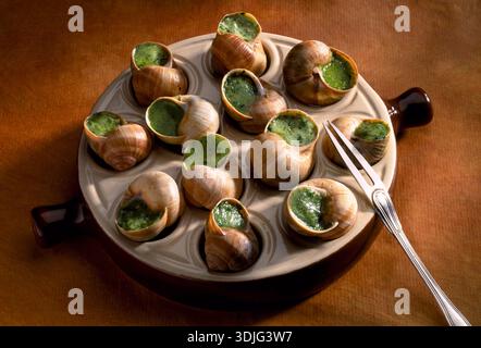 Schnecken aus Burgund Stockfoto