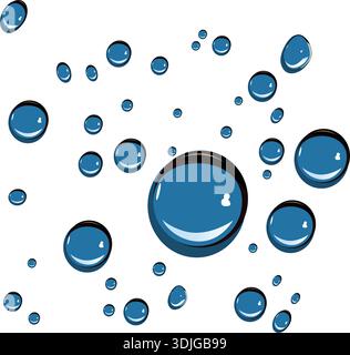 Blue Bubble Clipart Seifenblasen Blue Bubbles Wasser für Waschelement isolierter flacher Cartoon Clipart Stock Vektor