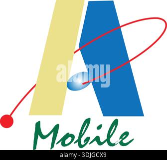 Mobillogo mit Buchstabe A und Design für technisches Branding für Kommunikationselemente Stock Vektor