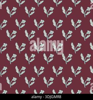 Minimal Folk Floral Zweig Muster Stock Vektor