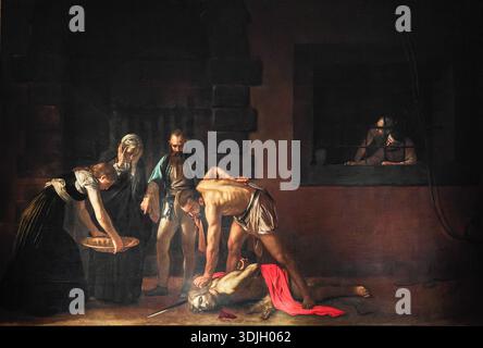Enthauptung des heiligen Johannes des Täufers, 1608, Öl auf Leinwand, Caravaggio, Oratorium der Kathedrale, St. John's Co-Cathedral, 1572-1578, Valletta, Republik Mal Stockfoto