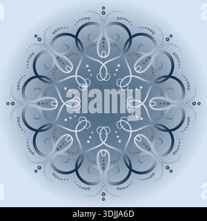 Monochrom-Gradienten-Mandala auf Verlaufshintergrund Stock Vektor