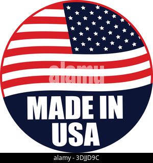 Made in USA Label und Icon – amerikanisches Produktemblem, USA Abzeichen, Logo Collection Vektor-Illustration Stock Vektor