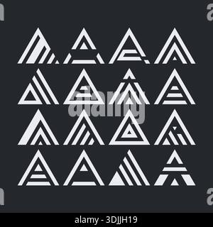 Logosatz Letter A Minimal Flat Design Vektorvorlagen. Stock Vektor