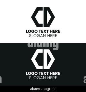 CD Letter Logo Design Schwarz-weiß Vektor Illustration. Stock Vektor