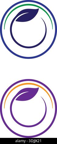 Kreislaufwirtschaft Symbolpaket und Blatt Vektor-Illustration. Nachhaltiges Geschäftsmodell Stock Vektor