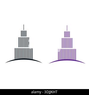 Abstrakte Konstruktion Design Stadtgebäude abstrakt für Logo-Design und Visitenkartendesign Pro Vector Stock Vektor