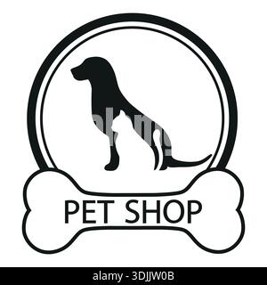 Logo für Tierhandlung, Tierklinik, Tierheim, in einem modernen Stil gestaltet. Stock Vektor