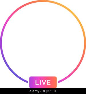 Begrenzungssymbol Für Live-Profil In Sozialen Medien, Illustration Des Isolierten Vektors Stock Vektor