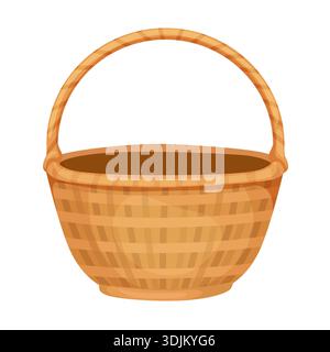 Wicker Basket isoliert auf weißem Hintergrund Stock Vektor