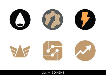 Vektorillustration für die Sammlung von Entwicklungssymbolen. Vorlagenvektorsymbole Stock Vektor