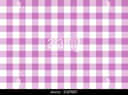 Nahtloses lilafarbenes Karomuster mit weichen pastellfarbenen Quadraten. Flache Vektorart reinigen. Perfekt für Textilien, Stoffdrucke, Tapeten, Geschenkpapier, Hintergründe, und niedliche Designprojekte Stock Vektor