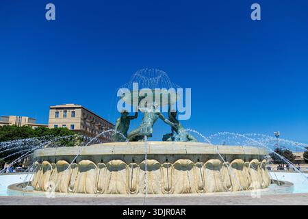 Tritons-Brunnen im Gebiet Floriana in Valletta Malta Stockfoto