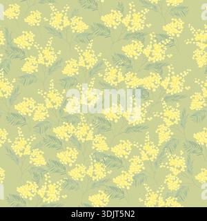 Nahtloses Muster mit Spring Mimosa Stock Vektor
