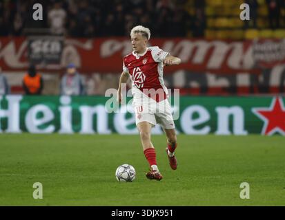 Monaco, Fürstentum Monaco. Januar 2026. Alexander Golovin von AS Monaco während des Fußballspiels der UEFA Champions League 2025/26 zwischen AS Monaco und Juventus FC am 28. Januar 2026 im Stade Louis II, Monaco, Foto Nderim KACELI Credit: Independent Photo Agency/Alamy Live News Stockfoto