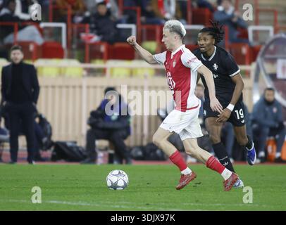 Monaco, Fürstentum Monaco. Januar 2026. Alexander Golovin von AS Monaco während des Fußballspiels der UEFA Champions League 2025/26 zwischen AS Monaco und Juventus FC am 28. Januar 2026 im Stade Louis II, Monaco, Foto Nderim KACELI Credit: Independent Photo Agency/Alamy Live News Stockfoto