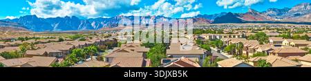 Luftlinie Wohngegend Red Rock Mountain Range Panorama Las Vegas Stockfoto