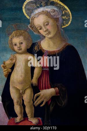 Jungfrau und Kind, von Sandro Botticelli, 1470 Stockfoto