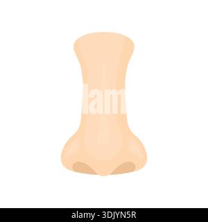 Vektorillustration einer menschlichen Nase isoliert auf weißem Hintergrund. Einfaches, sauberes Design, geeignet für Bildung, Gesichtszüge und Atemkonzept Stock Vektor