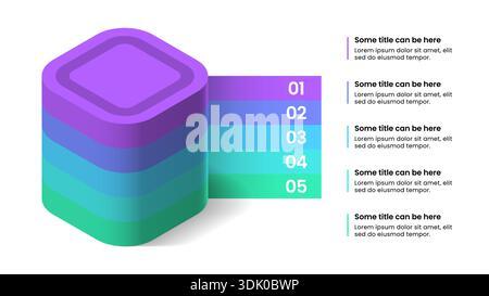 Infografik-Vorlage mit 5 Optionen oder Schritten. Kann für Workflow-Layout, Diagramm, Banner, webdesign verwendet werden. Vektorgrafik Stock Vektor