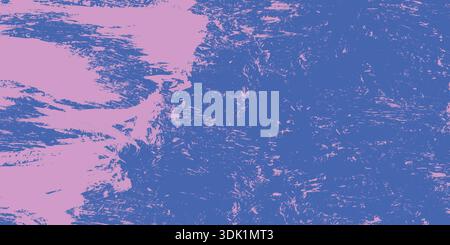 Abstraktes Grunge Pink mit blauem Texturhintergrund. Abstrahieren Sie raue Farbstriche, Kratzlinien und schwere Tintenspritzer. Robust abstrakt Stock Vektor