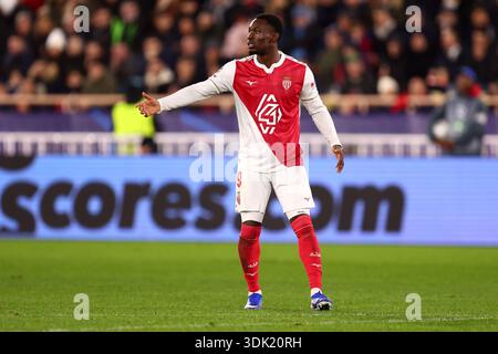 Monaco, Fürstentum Monaco. Januar 2026. Mamadou Coulibaly des AS Monaco FC im Spiel der UEFA Champions League Phase MD8 zwischen AS Monaco und Juventus FC im Stade Louis II am 28. Januar 2025 in Monaco, Fürstentum Monaco. Quelle: Marco Canoniero/Alamy Live News Stockfoto